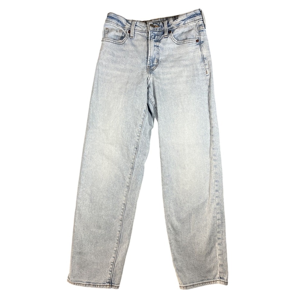 Old Navy Women's Size 4 High Rise Loose Straight Leg Jeans Light Wash Denim